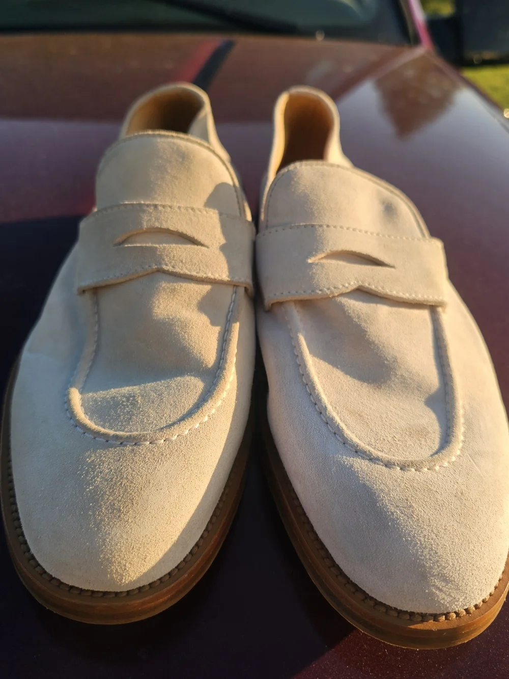 Brunello Cucinelli Suede Loafers Slip On Moccasin Dress Shoe Mens Size 42